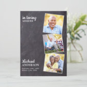 Invitation Célébration Rustique De La Vie 3 Photos Mémorial (Debout devant)