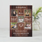 Invitation Célébration Rustique De La Vie 5 Mémorial Photo (Debout devant)