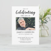 Invitation Célébration rustique de la vie avec photo (Debout devant)