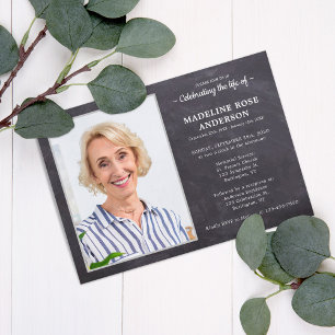 Invitation Célébration Rustique De La Vie Photo Funérailles