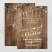 Invitation Célébration rustique en bois du renouvellement de  (Devant / Derrière)