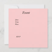 Invitation Célébration Showgirl rose (Dos)