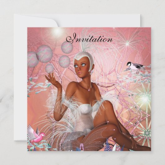 Invitation Célébration Showgirl rose (Devant)