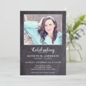 Invitation Célébration Simple De La Vie Memorial Photo Funéra (Debout devant)