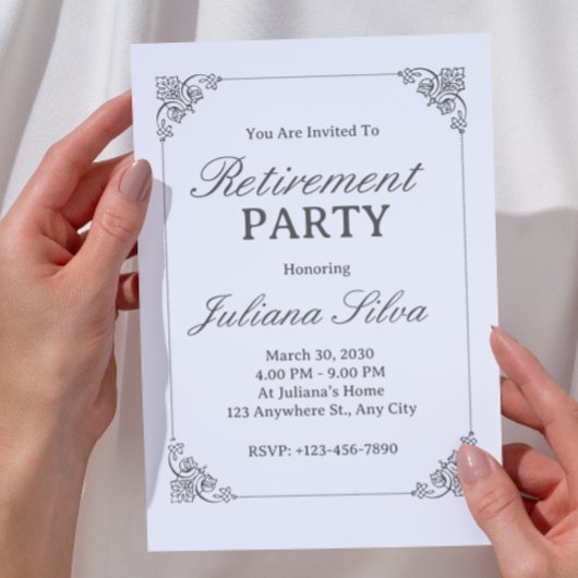 Invitation Célébration simple de retraite
