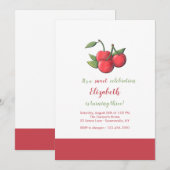 Invitation Célébration Sucrée des Cerises (Devant / Derrière)