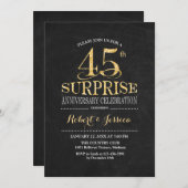 Invitation Célébration surprise des 45 ans de mariage Tableau (Devant / Derrière)