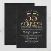 Invitation Célébration surprise des 55 ans de mariage - Table (Devant / Derrière)