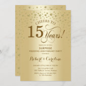 Invitation Célébration surprise du 15e anniversaire en or (Devant / Derrière)