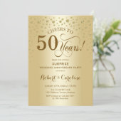 Invitation Célébration surprise du 50e anniversaire en or (Debout devant)