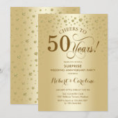 Invitation Célébration surprise du 50e anniversaire en or (Devant / Derrière)