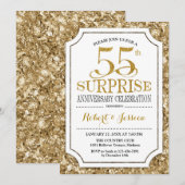 Invitation Célébration surprise du 55e anniversaire de mariag (Devant / Derrière)