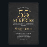 Invitation Célébration surprise du 55e anniversaire de mariag<br><div class="desc">Invitation à la célébration surprise du 55e anniversaire de mariage.
Design élégant et classe sur fond de tableau craie noir et or pailleté. Caractères en police script élégante. Messagez-moi si vous avez besoin de personnalisation supplémentaire.</div>