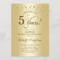 Célébration surprise du 5e anniversaire en or
