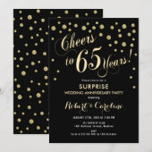 Invitation Célébration surprise du 65e anniversaire de mariag (Devant / Derrière)