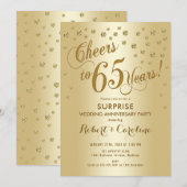 Invitation Célébration surprise du 65e anniversaire de mariag (Devant / Derrière)