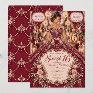 Invitation Célébration Sweet 16 Bourgogne
