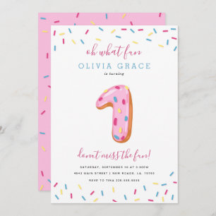 Invitation Célébration un d'anniversaire de beignet