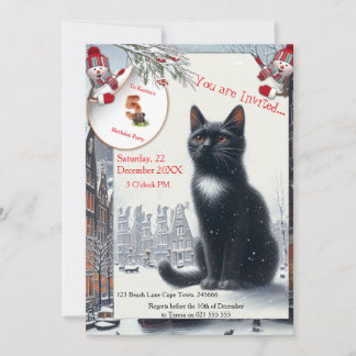 Invitation Célébrations d'hiver dans la neige, avec Kittens