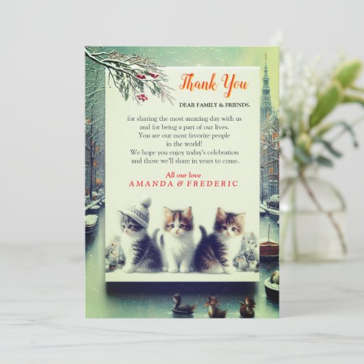 Invitation Célébrations d'hiver dans la neige, avec Kittens (Debout devant)