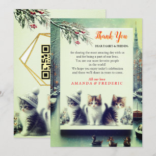 Invitation Célébrations d'hiver dans la neige, avec Kittens