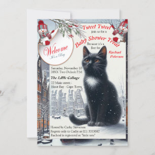 Invitation Célébrations d'hiver dans la neige, avec Kittens
