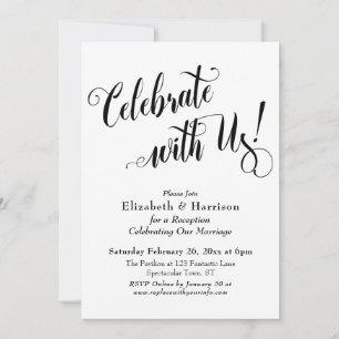 Invitation Célébrations Élégantes avec Nous ! Simple Blanc