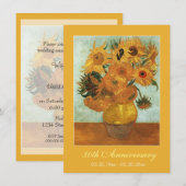 Invitation Célèbre anniversaire de douze tournesols d'art fin (Devant / Derrière)
