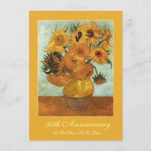 Invitation Célèbre douze tournesols d'art fin anniversaire