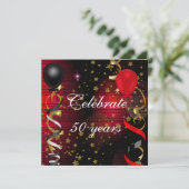 Invitation Célébrer 50 50e anniversaire de la fête Black Red  (Debout devant)