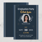 Invitation Célébrer dans le style : Moderne Bleu foncé (Devant / Derrière)