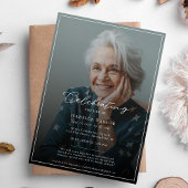 Invitation Célébrer la vie | Photo commémorative funéraire mo