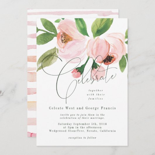 Invitation célébrer l'aquarelle. (Devant / Derrière)