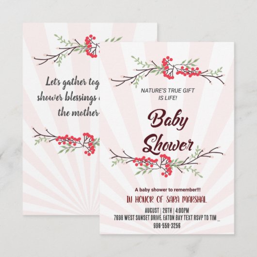 Invitation Célébrer l'arrivée de votre petit miracle ! (Devant / Derrière)