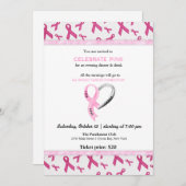 Invitation Célébrer l'événement Rose (Devant / Derrière)