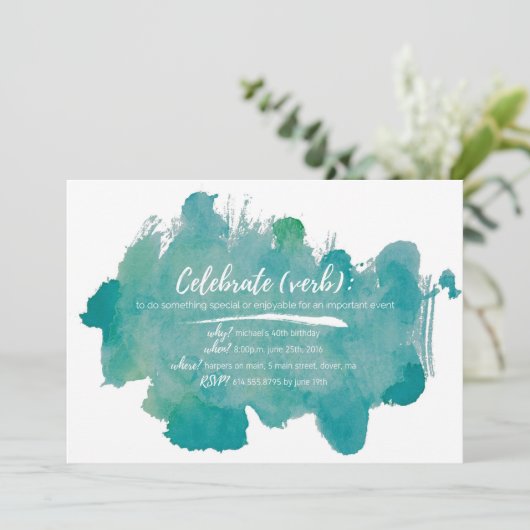 Invitation Célébrer l'invitation d'anniversaire (Debout devant)