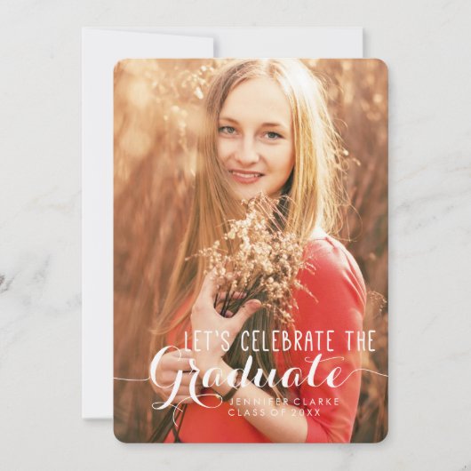 INVITATION CÉLÉBRER L'INVITATION DE LA FÊTE DE DIPLÔME PHOTO (Devant)