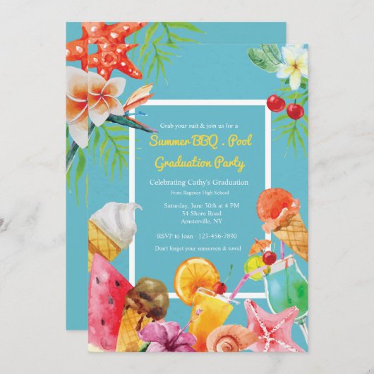 Invitation Célébrer l'invitation d'été (Devant / Derrière)