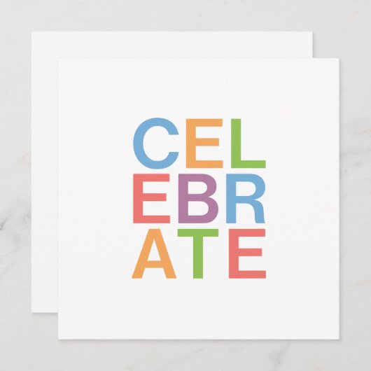 Invitation CÉLÉBRER L'Invitation Moderne (Devant / Derrière)