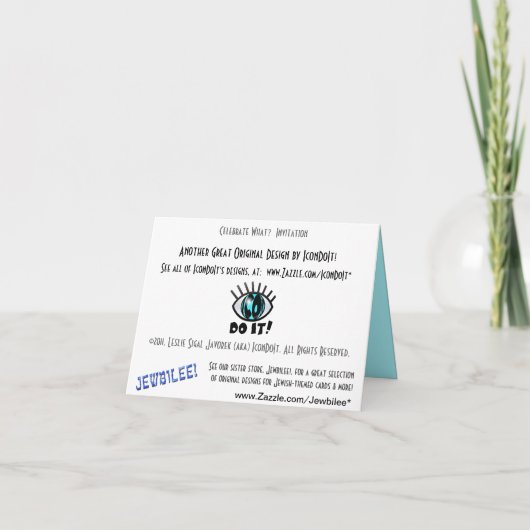 Invitation Célébrer quoi ? (Dos)