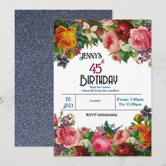 Invitation Célébrer son anniversaire (Devant / Derrière)