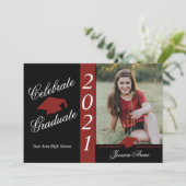 Invitation Célébrer Un Diplômé Avec Photo (Debout devant)
