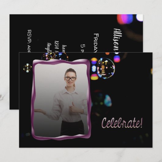 Invitation Célébrer une promotion ou tout événement (Devant / Derrière)