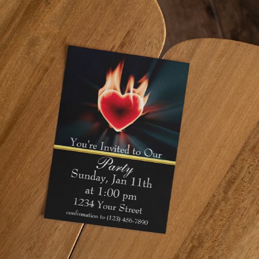 Invitation Célébrez avec des flammes et des amis !