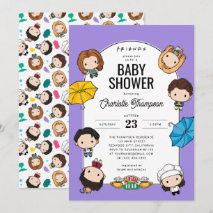 Invitation Célébrez avec les AMIS ! Chibi Art Baby Shower