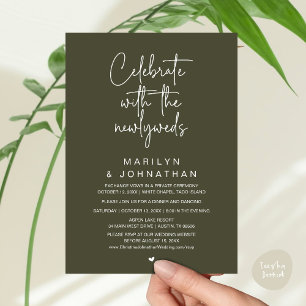 Invitation Célébrez avec les jeunes mariés, dîner de mariage