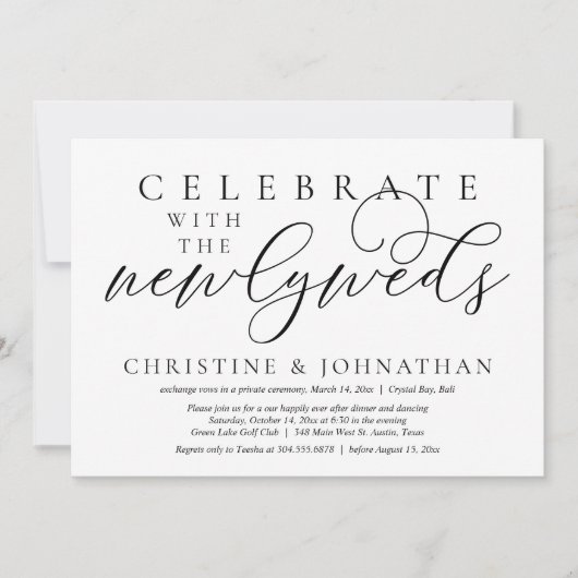 Invitation Célébrez avec les jeunes mariés, dîner Mariage (Devant)