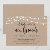 Invitation Célébrez avec les jeunes mariés, Mariage en fuite  (Devant / Derrière)