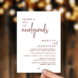 Invitation Célébrez avec les jeunes mariés, mariage moderne
