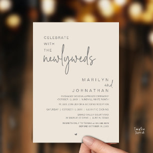 Invitation Célébrez avec les jeunes mariés, mariage moderne